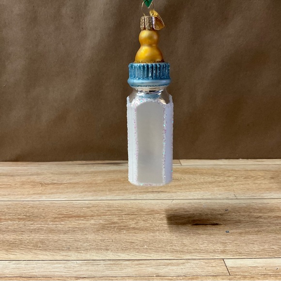 New! Old World Christmas Boy Baby Bottle Tree Ornament Glass Hanging Decoration - Picture 3 of 8